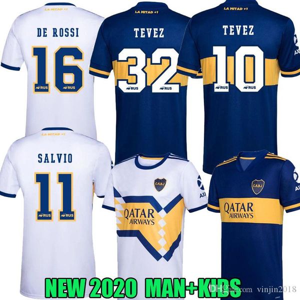 

new 20 21 boca juniors soccer jerseys alexis salvio de rossi home away 2020 2021 tevez benedetto nandez pavon man kids kit football shirts, Black;yellow