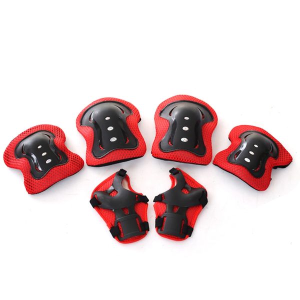 

6pcs kid roller skating skateboard children sports protection sets elbow knee pads wrist protective guard gear pad cycling, Black;gray