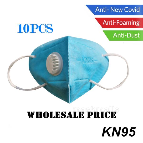 

10pcs kn95 respirator for anti pollution mask 95% filtration anti bacteria mouth mask with breathable value safety protective
