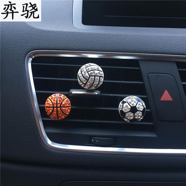 

metal basketball automobile styling decoration perfume football car air conditioner perfume clip exquisite car air freshener