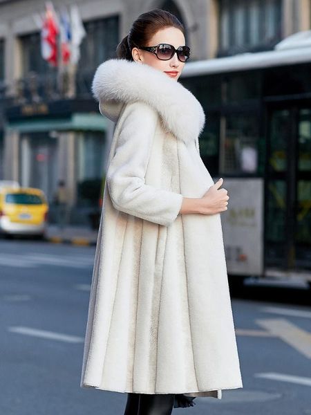 

настоящая овечья овечья шуба женская куртка зимняя куртка женщины меховой воротник шерстяные пальто корейские длинные куртки my4078, Black