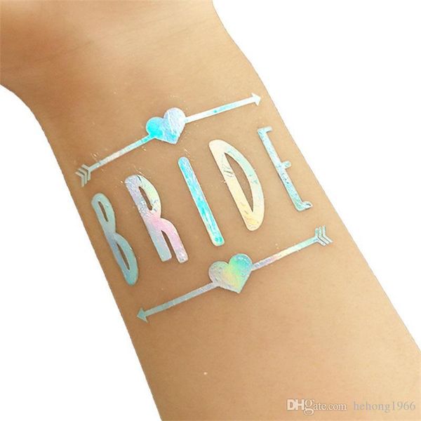 

popualr team bride temporary tattoo stickers fashion rainbow color paster for bridal shower party decoration favors 0 68ns bb