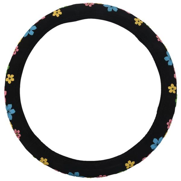 

flannelette steering wheel cover with multicolor flowers