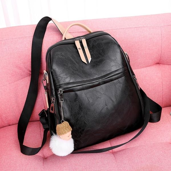

2020 new women's backpack korean version soft leather casual large capacity travel bag fashion casual backpack ladies