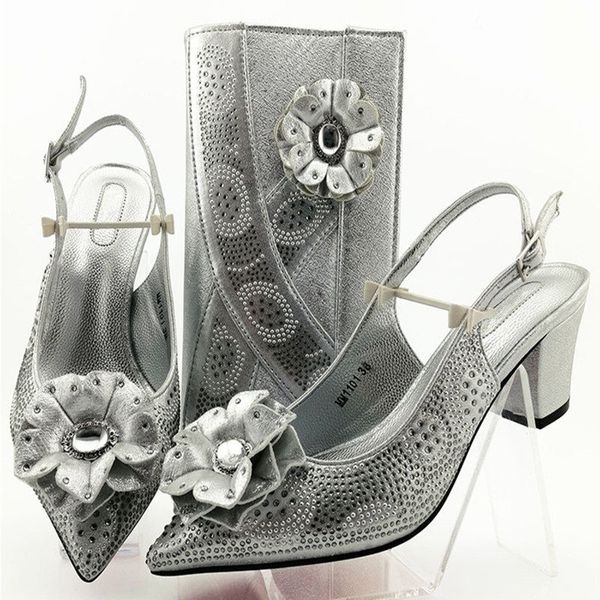 

nigeria rhinestone woman high heels shoes and bag set latest design italian shoes and bags set for wedding 8colors sale yd-m1101, Black