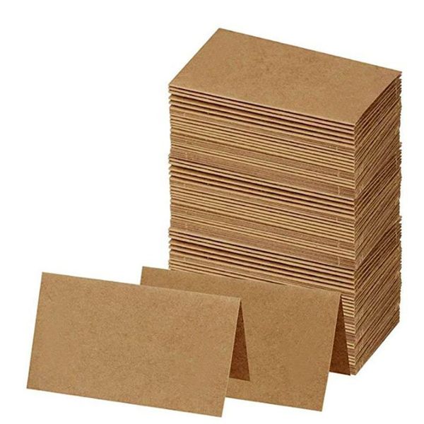 

new 50pcs white kraft paper card message memo wedding party gift thank you cards label bookmarks blank kraft card word