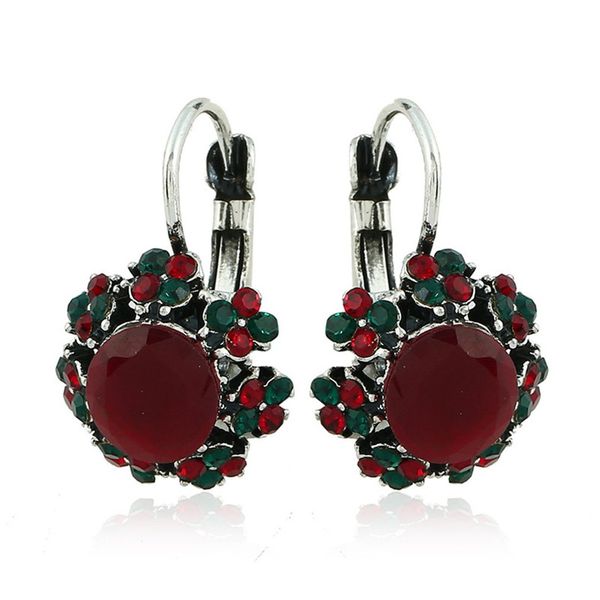 

colorful crystal stud earrings resin dangle drop earrings personality creative girls fashion stud, Silver