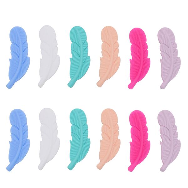 

baby silicone feather teether gel child angel feather molar bite teether food grade infant toys teething