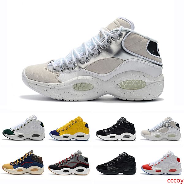 

new classic allen iverson 1 olive green black yellow answer i one basketball shoes for 1s men trainers athletic sneakers