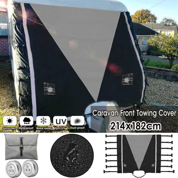 

universal grey rv caravan front towing cover protection with led lights for rv caravan motorhome