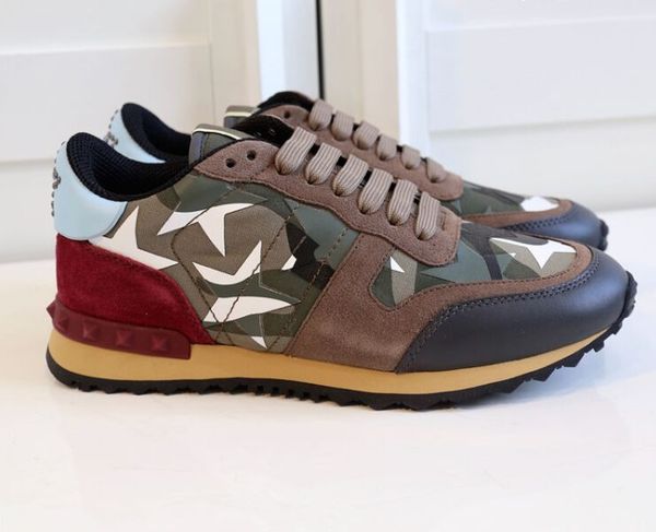 

original box] camo suede studded camouflage rock runner sneaker shoes for women,men stud casual r sale eu36-46, Black