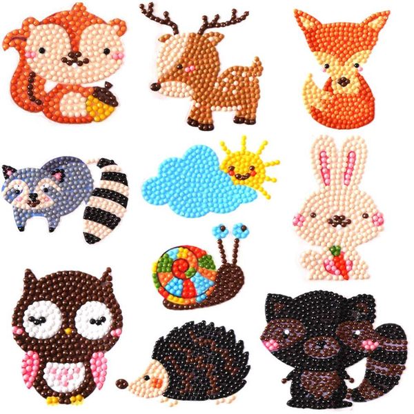 

new diy children cartoon diamond sticker sticker mixed pictures 1bag/lot with box various styles ing, Silver