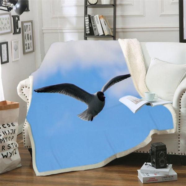 

black eagle throw blanket soft sherpa blanket bed sheet single knee office nap