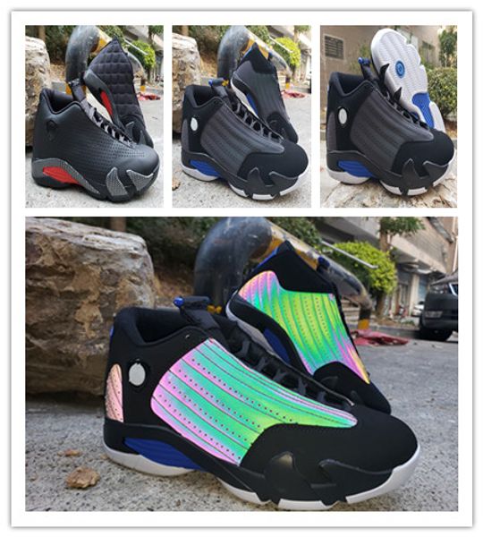 

2020 new 14 14s reverse last smen basketball shoes black blue thunder red suede last sthunder black yellow dmp sneakers
