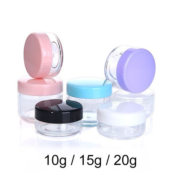 10g plástico labial bálsos jar cosmético creme recipiente recarregável sombra loção amostra frasco de embalagem frete grátis
