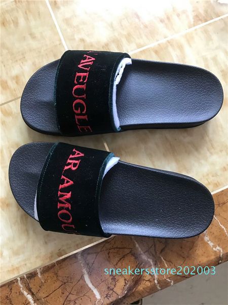 

italy women men slides summer luxury designer beach indoor flat g shoes brand mens sandals slippers house flip flops with spike s03, Black