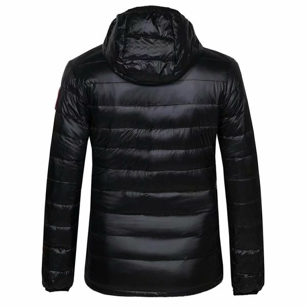 

2020 canadian lightweight down jacket men's new hooded large size slim short winter coat tide fast delivery, Black