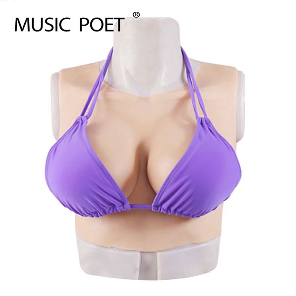 

Mu ic poet d cup reali tic ilicone round collar brea t form artificial boob enhancer cro dre er hemale trand gender tit