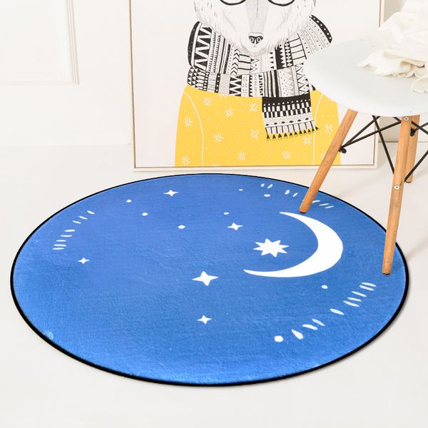 

moon weather printed round carpets kids room polyester floor mat for bedroom play tent area rug and carpets for living room