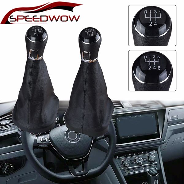 

speedwow car gear shift knob lever shifter gaiter boot 5/6 speed for vw touran 2003-2010 caddy 2 2004 2005 2006 2007 2008 2009