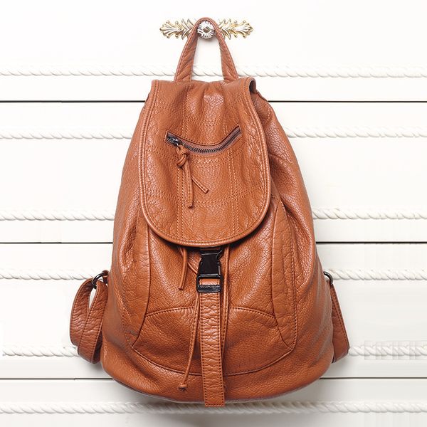 

new designer washed leather bag high-grade leather women backpacks mochilas mujer school backpack for girls travel bag rucksack j190628