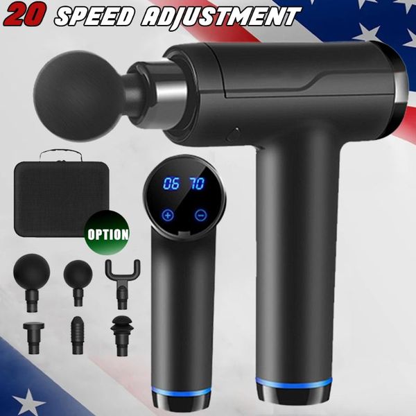 

20 speed adjustment tissue massage gun muscle massager massager body relaxation pain relief slimming shaping 6 heads