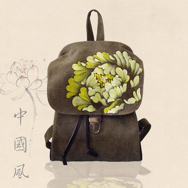 

spring / summer 2020 new canvas women's bag shoulder bag chinese style women's handmade hand-painted