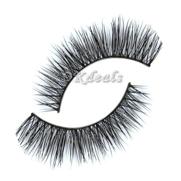 

1 pairs new women lady fashion makeup handmade mink hair long eye lashes false eyelashes tools