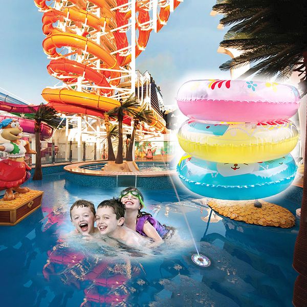 

1pc baby bath toy pvc inflatable swim ring plastic mini circle gift cup holder for kids children floating water playing toys
