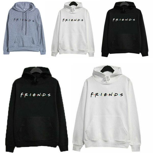 

mens womens friends print hoodies sweatshirt pullover sweater jumper us, White