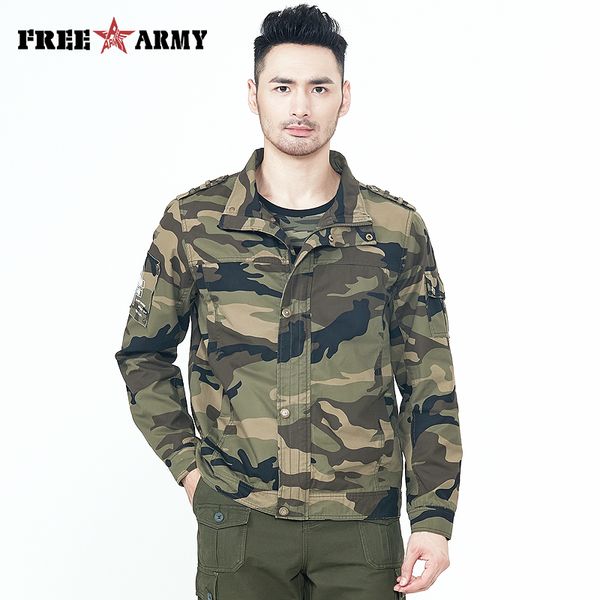 

men's jackets rmy men jacket stand collar camouflage male cotton casual outdoor coat boys ms-6966, Black;brown