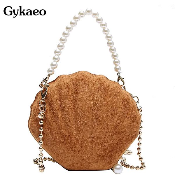 

gykaeo handbags women bags mini chains shoulder bags for women 2019 mini shell day clutch beading messenger bag