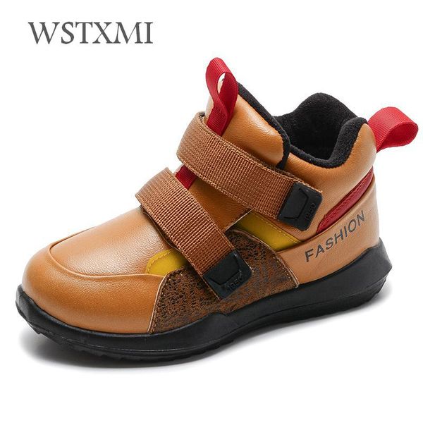 

winter boys boots for genuine leather children shoes waterproof ankle martin boots plush warm kids snow fashion sneakers, Black;grey