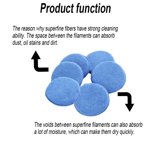 

6pcs 5 inch car cleaning polish pad microfiber foam sponge waxing car body window glass detailing cleaning accessories