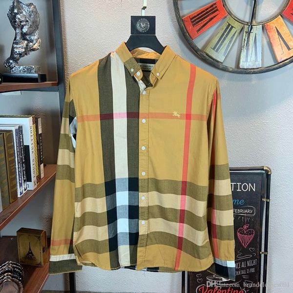 

brand mens designer long sleeve shirts firmate dress shirts fashion casual luxury shirt plaid shirt homme button up 0020, White;black