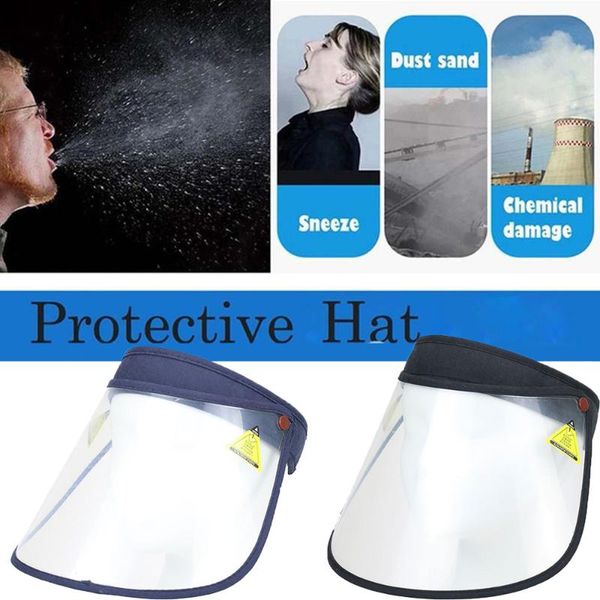

helmet anti-spitting droplet adjustable full face covering cap protective cover shield outdoor safety anti spray hats, Blue;gray