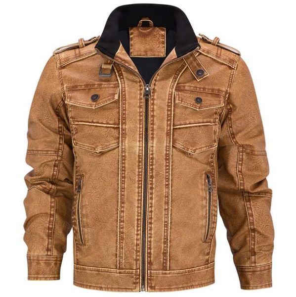 Новый дизайн мужские куртки PU кожаные куртки мужские пальто Vintage мужской легкий Outwear Плюс Размер Горячая продажа