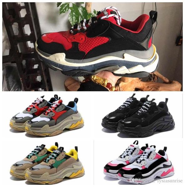 

With box Hot Fashion Pairs Tripl-S Shoes Sneaker Trple S 33 36 40 44 Casual Luxury Brand Designer Dad Shoes for Men's Women
