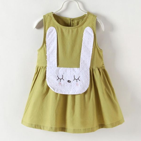 

cute toddler baby girls dress outfit summer kid girl long eared cat vest dress ing, Red;yellow