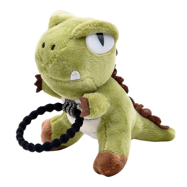 

hair ring dinosaur head rope plush toy short plush toy for kids, Slivery;white