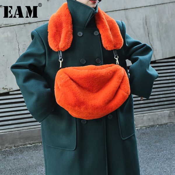 

eam] женщины new fur мини-сумка два способа износа оранжевый личность аксессуары мода tide все матча весна осень 2020 19а-a811, Black;brown