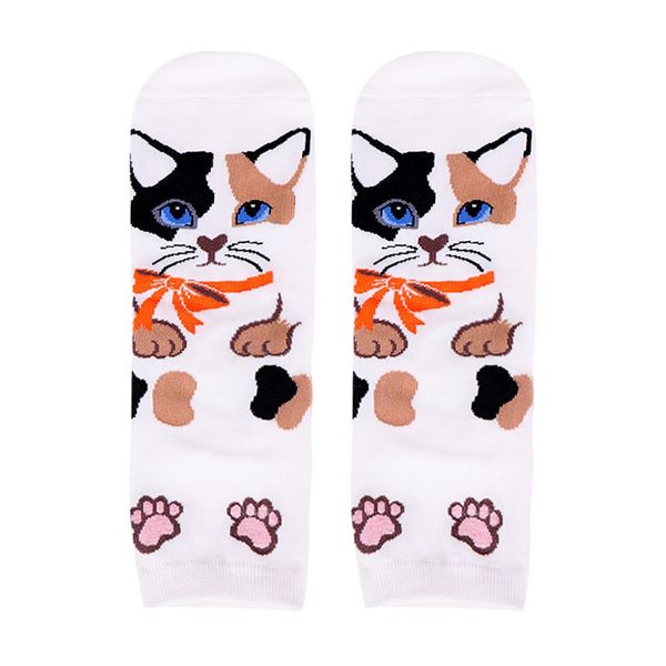 

women man cotton socks animal cat art animation character cute gift dress sock short ankle sock slippers cut ankle kadn#20, Black