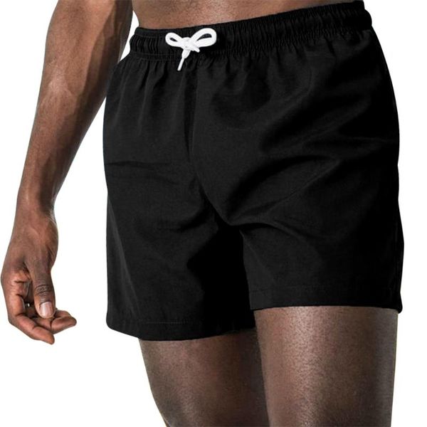 

laamei men fitness bodybuilding shorts man summer workout male elastic breathable mesh quick sportswear jogger beach shorts, Black;white