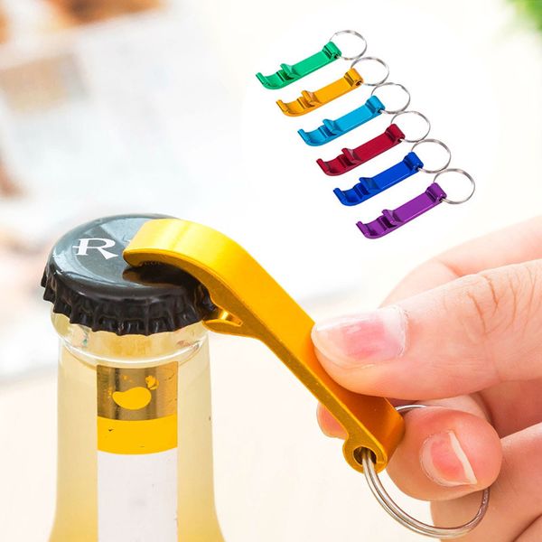 

stainless steel bottle openers portable keychain ring alloy beer wine can bar club waiter kitchen tools
