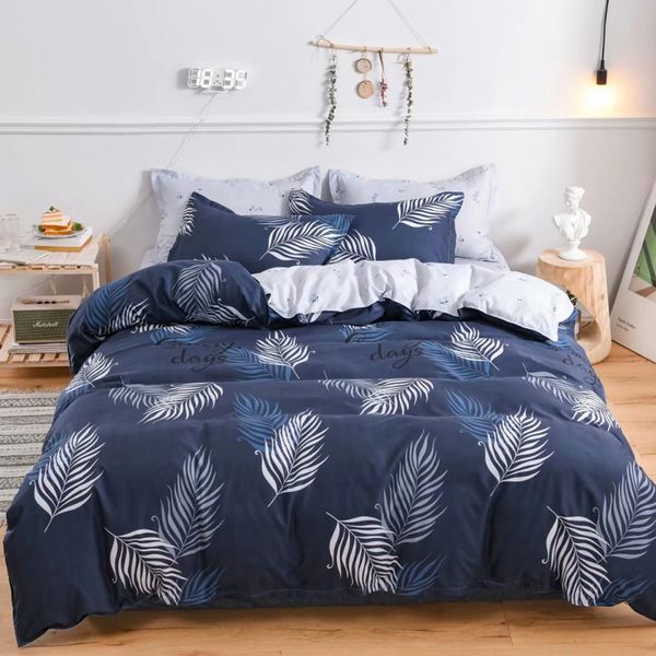 

simple bedding sets duvet cover set quilt cover and pillowcase bedclothes double  king 2-3pcs/set leaf bed set