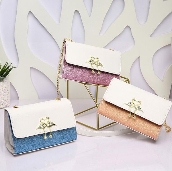 

new fashion women cross body bags wholesale ladies sequins chain shoulder bag small flap sister totes 2020