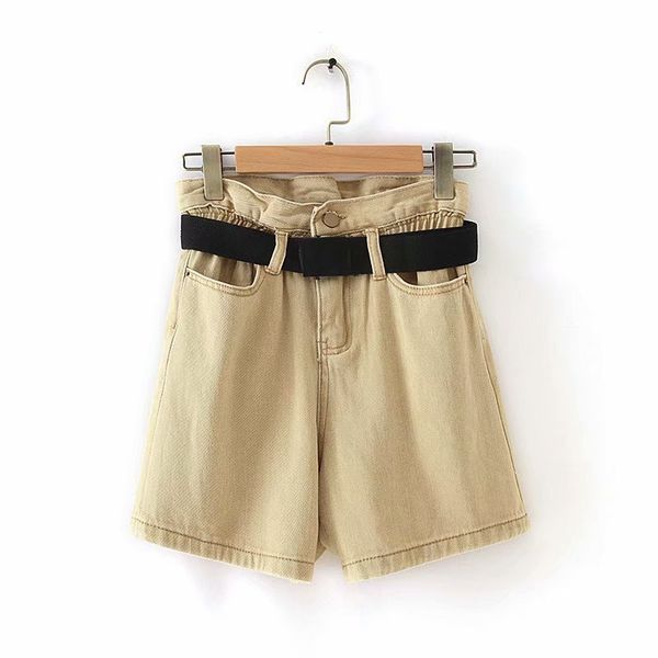 

tb45-19136 european and american fashion belt shorts, White;black