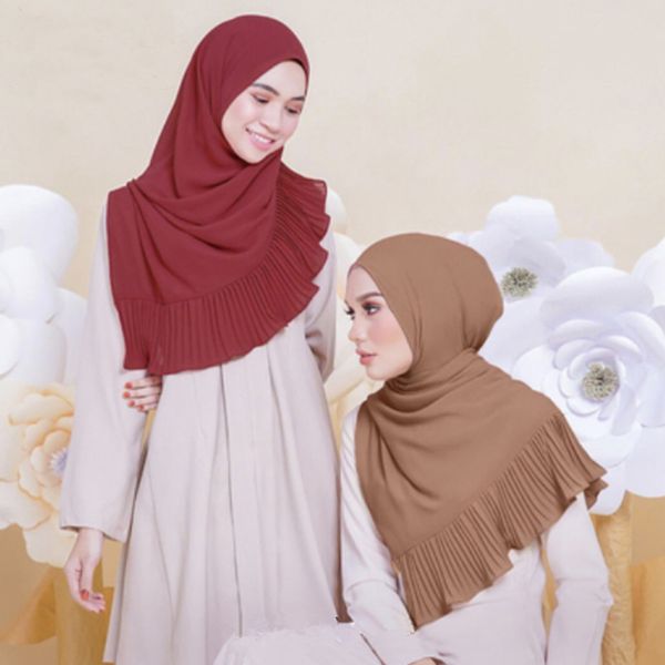 

2019 new 180*70cm women islam maxi crinkle cloud chiffon hijab scarf shawl muslim long turban shawl stole wrap jilbab headscarf, Red