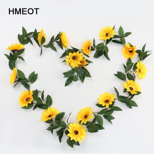 

decorative flowers & wreaths 2.2 m simulation fake flower sunflower vine wedding wall hanging decoration garden beautification accessories