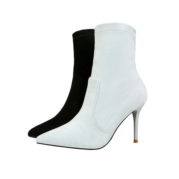 

new pointy bare boots, elastic socks, high heels, knitted socks and boots